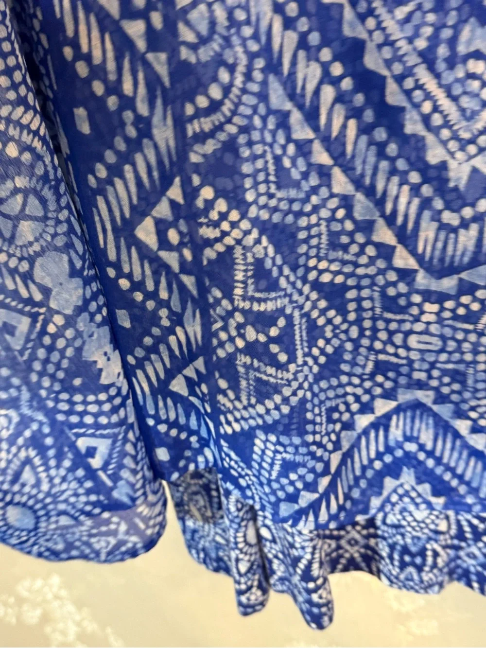 Ruby Rd. Royal Blue Geometric Scoop Neck Tunic - Picture 4 of 6